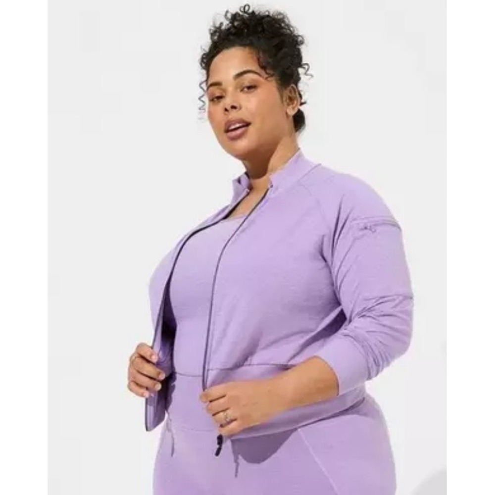 Torrid‎ Super Soft Performance Jersey Funnel Neck Zip Jacket Purple Size 2X
